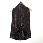 Vintage Brown Velvet Burnout Scarf Silk Rayon 9x58 inches Boho Chic Feminine y2k