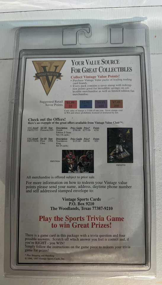 1999 PACIFIC PARAMOUNT FOOTBALL RETAIL FACTORY SEALED 2 Packs Hanger - Image 2 of 4