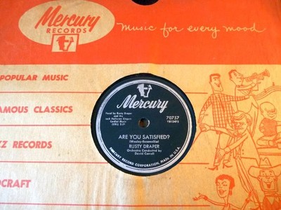 Rusty Draper 10'' 78 rpm - Are You Satisfied? / Wabash Cannonball