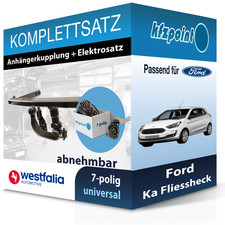 Für Ford Ka Fliessheck 16- WESTFALIA Anhängerkupplung abnehmbar + 7polig E-Satz
