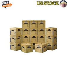 20 Pack Medium Moving Boxes Tape-Free Reinforced Handles USA-Made Stackable