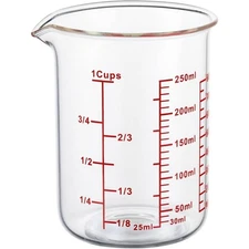 Glass Measuring Cup 1 Cup 8oz Borosilicate with Spout for Liquid