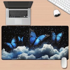40 90cm1pc Blue Butterflies in Cloudy Sky Pattern HD Printed Pad for Desk, Multi