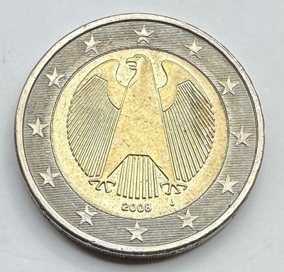 2008 J German 2 Euro Coin - Germany - Bi Metallic - Free Shipping
