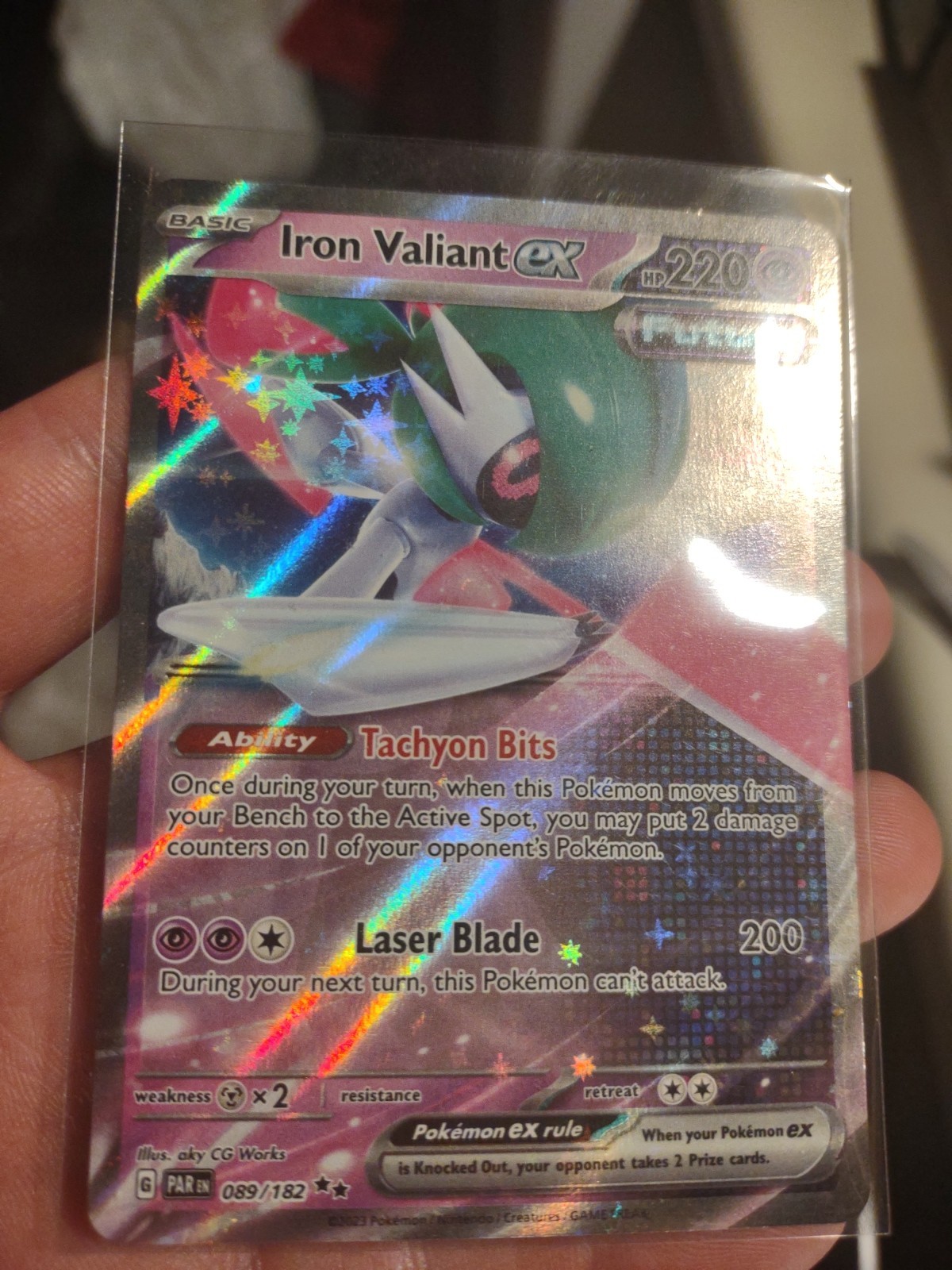 Pokémon TCG SV-Paradox Rift Iron Valiant ex #89/182 Double Rare Scarlet Violet