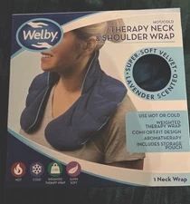 Welby Therapy Neck Shoulder Wrap Weighted Hot Cold Lavender Aromatherapy Pouch
