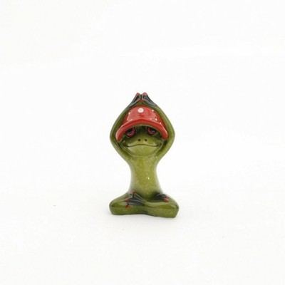 Frosch Figur mit Fliegenpilz Hut bezaubernd für Bücherregal, Büro