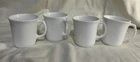 4 Corning USA Vintage Winter Frost White Mugs D Handle, 4 Inches Tall