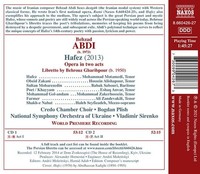 Behzad Abdi: Behzad Abdi: Hafez (Oper In 2 Akten 2013) - - (Cd / H)