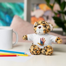 Colorful Handprint Teddy Bear Plush
