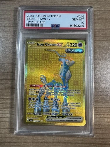 Iron Crown ex 2024 Pokemon Temporal Forces Hyper Rare #216 PSA 10