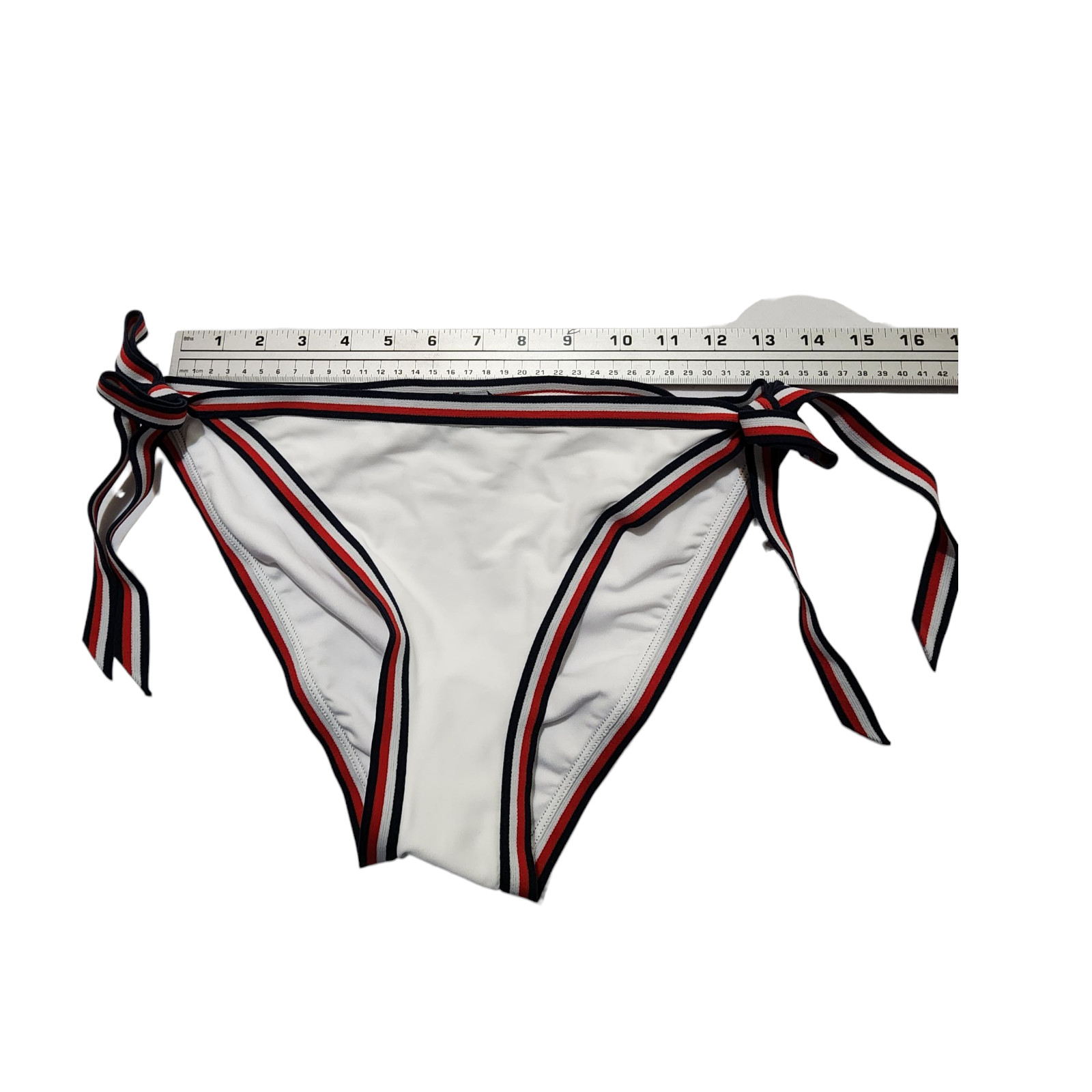 Tommy Hilfiger Women's Triangle Padded Bikini Swimsuit White Size L thumbnail 6