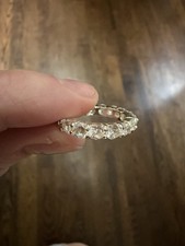 CZ Eternity Band Ring Size 5 - Silver Tone - Cubic Zirconia Wedding/Anniversary