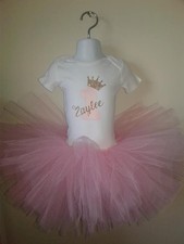 Birthday Tutu Outfit/ Pink and Gold/ All Ages and Sizes Available/ Handmade New