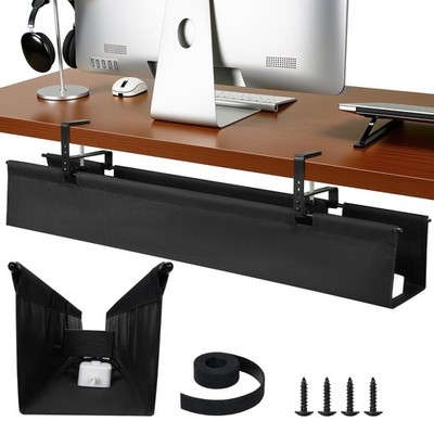 New Best SHUWEI 36'' Under Desk Cable Management Tray Premium Fabric for Desk