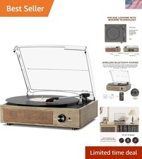 Elegant Bluetooth Vinyl Turntable with RCA Output   Perfect for Home Decor