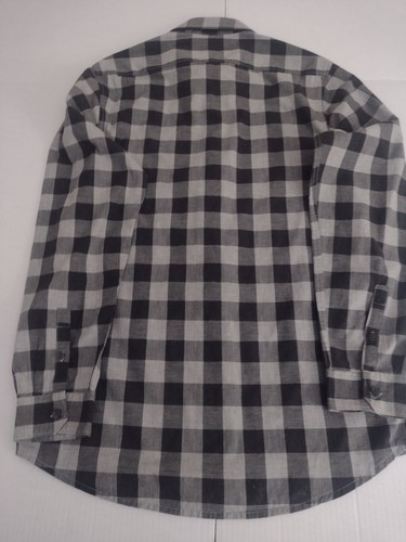 Structure Brand Modern Fit Black & Grey Checked Long Sleeve Men's (M) Shirt - Picture 7 of 9