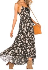 SPELL & THE GYPSY COLLECTIVE Gypsy Dancer Strappy Maxi Dress Caviar Size S SP18