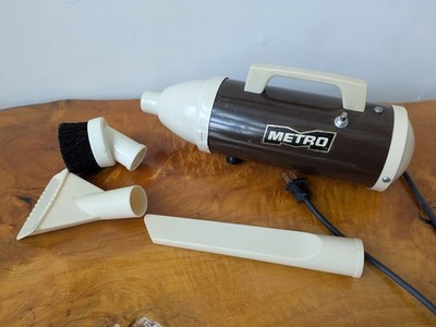 VINTAGE  METRO METALINE - BROWN - PORTABLE CANISTER VACUUM model  101 USA made