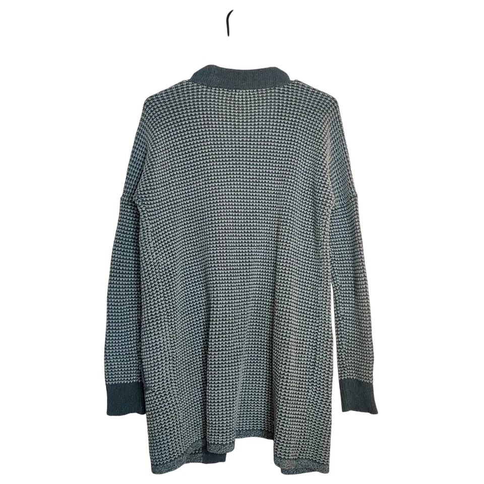 Cárdigan Suéter Toad & Co Denim Reciclado Tejido Waffle Gris Pequeño Largo Line Foto 2 de 4