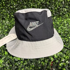Nike Kids Bucket Hat S/M Reversible Gray Black Pocket Unisex DJ6165 010