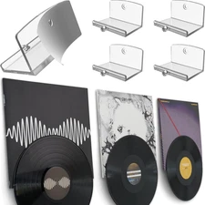 Adhesive Vinyl Wall Mount (4-Pack) – Dual Display Album and Disc, Strong Hold Re