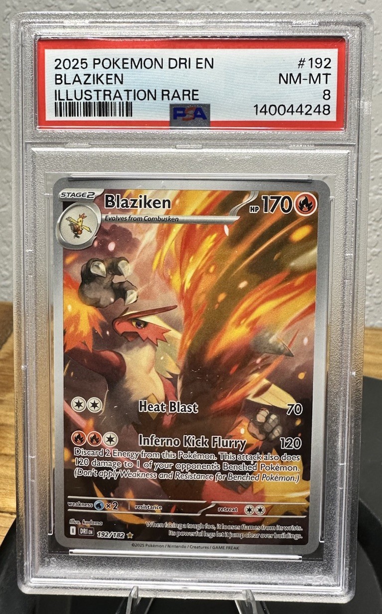 Pokémon TCG Blaziken Illustration Rare Destined Rivals 192/182 PSA 8