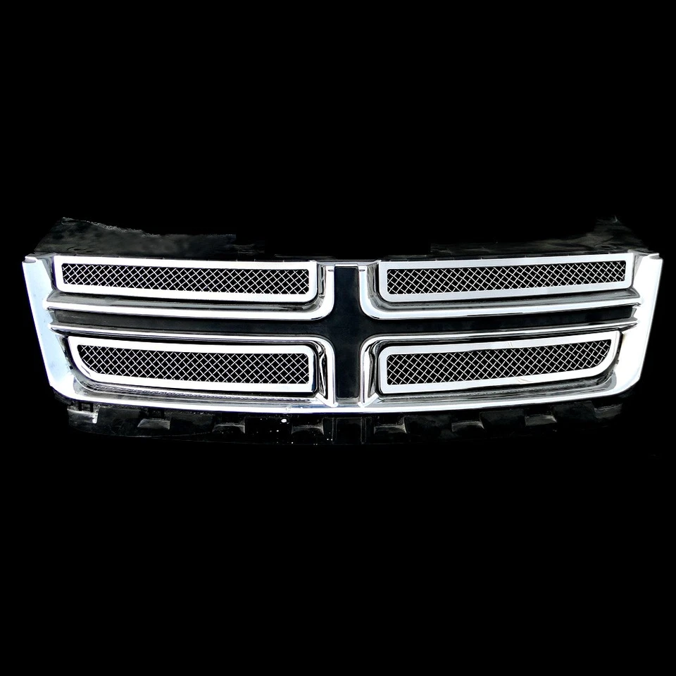 Inserto de rejilla de malla cromada de acero inoxidable superior principal para Dodge Avenger 2011-2014 Foto 2 de 3