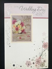 Wedding day card, marriage, flowers, floral, verse, 9" x 6"