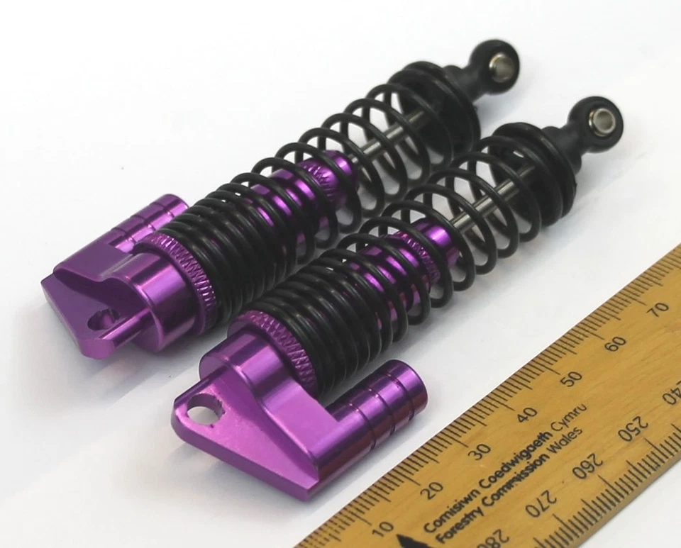 Purple Aluminium Shock Absorbers RC car/model 100mm 92mm x 17mm 1/10 scale - Image 2 of 3