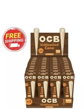 OCB Virgin Unbleached Pre-Rolled Cones Natural Rolling 32 PACK/3ct Per Pack