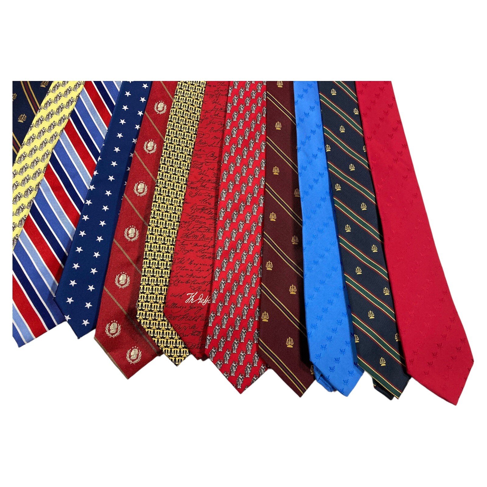 Lot of 13 USA History Patriotic Jefferson Lawyer Republican Neckties