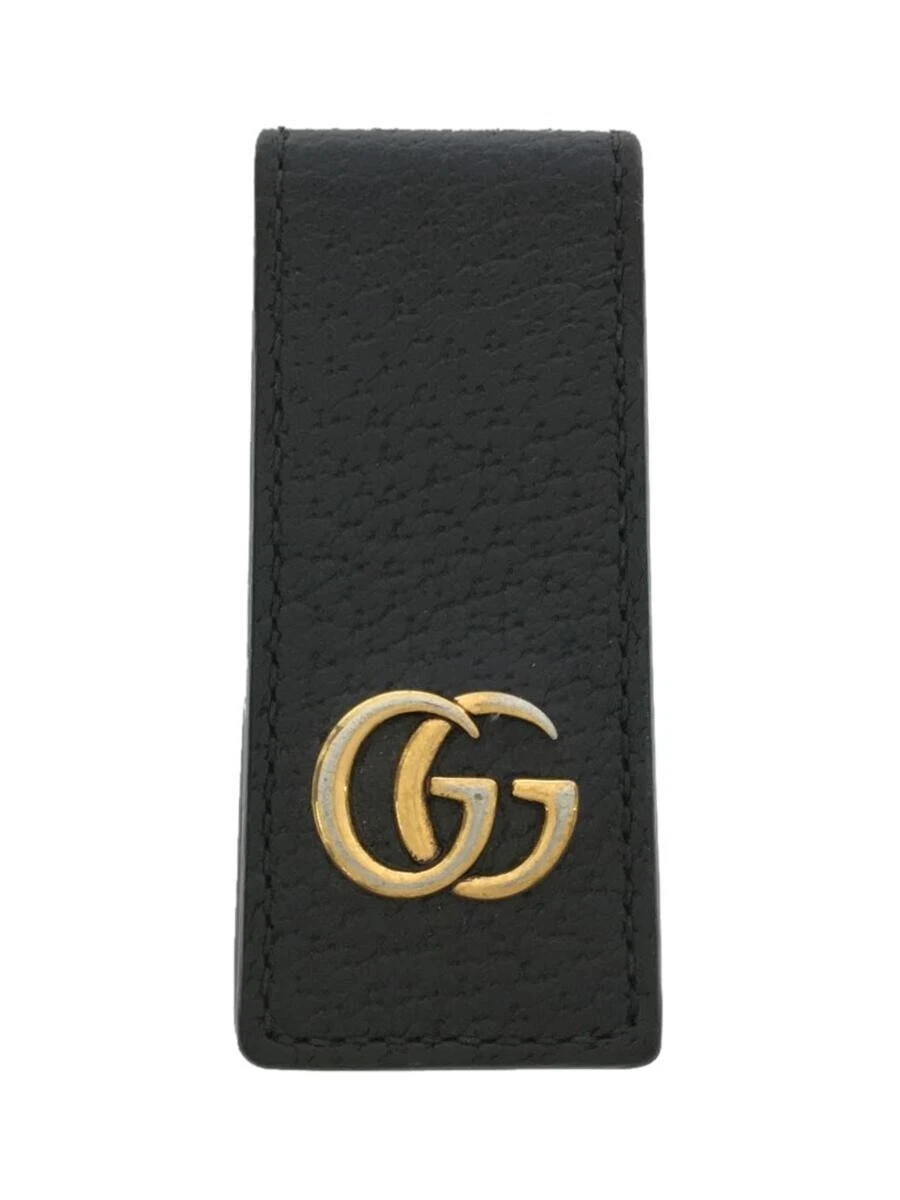 Gucci Gg Marmont Leather Money Clip In Black