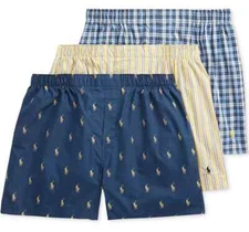 3 Polo Ralph Lauren Woven Boxers  Men's Underwear  $49.50 NWT