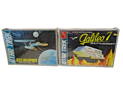 STAR TREK USS ENTERPRISE & GALILEO 7 SHUTTLECRAFT AMT VINTAGE 1968 SEALED RARE