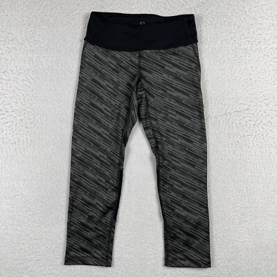 Pearl Izumi Leggings Womens Small Gray Black Capri Crop Cycling Gym Yoga Workout
