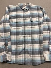 Calvin Klein Button Up Shirt Men's Medium Blue Plaid Classic Fit Collared