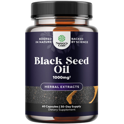 Vegan Black Seed Oil Capsules - Cold Pressed Nigella Sativa with Omega 3 6 9