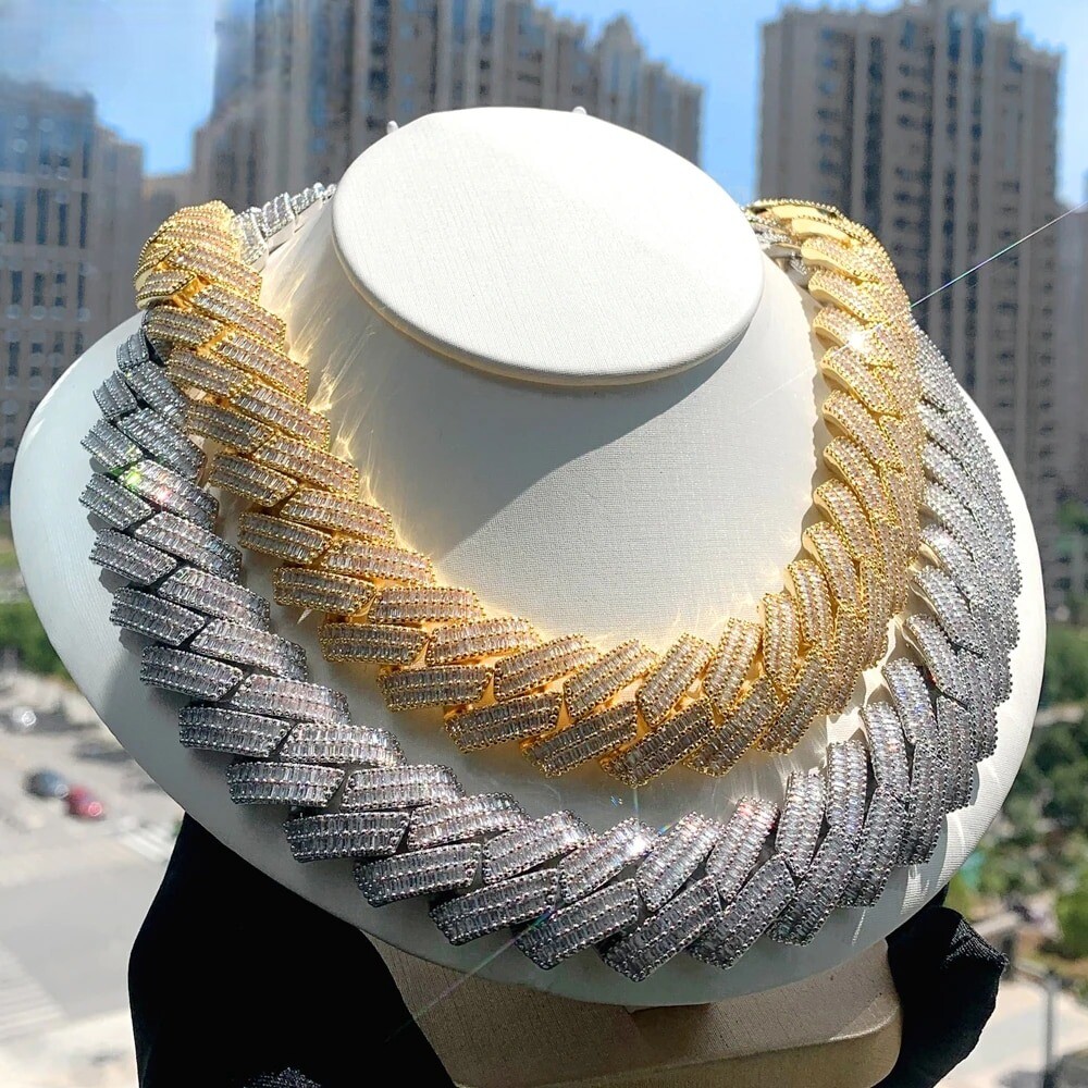 5AAA+ CZ Rectangle Ice Out Hop Hip Bling Big Heavy 2Row Miami