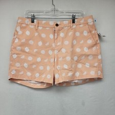 OLD NAVY WOMEN'S SHORTS PEACH SIZE 12 COTTON EVERYDAY SHORT ALL OVER LEMON PRINT