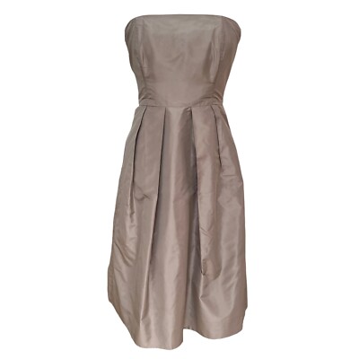 j crew silk strapless dress J.Crew Women Size 8 100% Silk Strapless Party Prom Dress Periwinkle Plated  waist