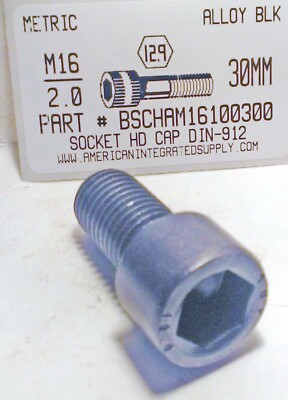 M16-2.00X30MM SOCKET HEAD CAP SCREWS GRADE 12.9 STEEL BLACK (3)