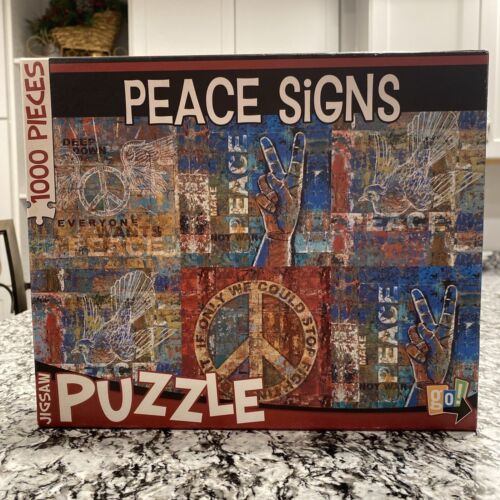 🔴🔵RARE, “PEACE SIGNS" 1000 Piece puzzle, Only Completed 1 Time, Tim Coffey - Picture 1 of 6