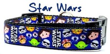 Sci Fi dog collar handmade adjustable buckle collar 1" wide or leash fabric