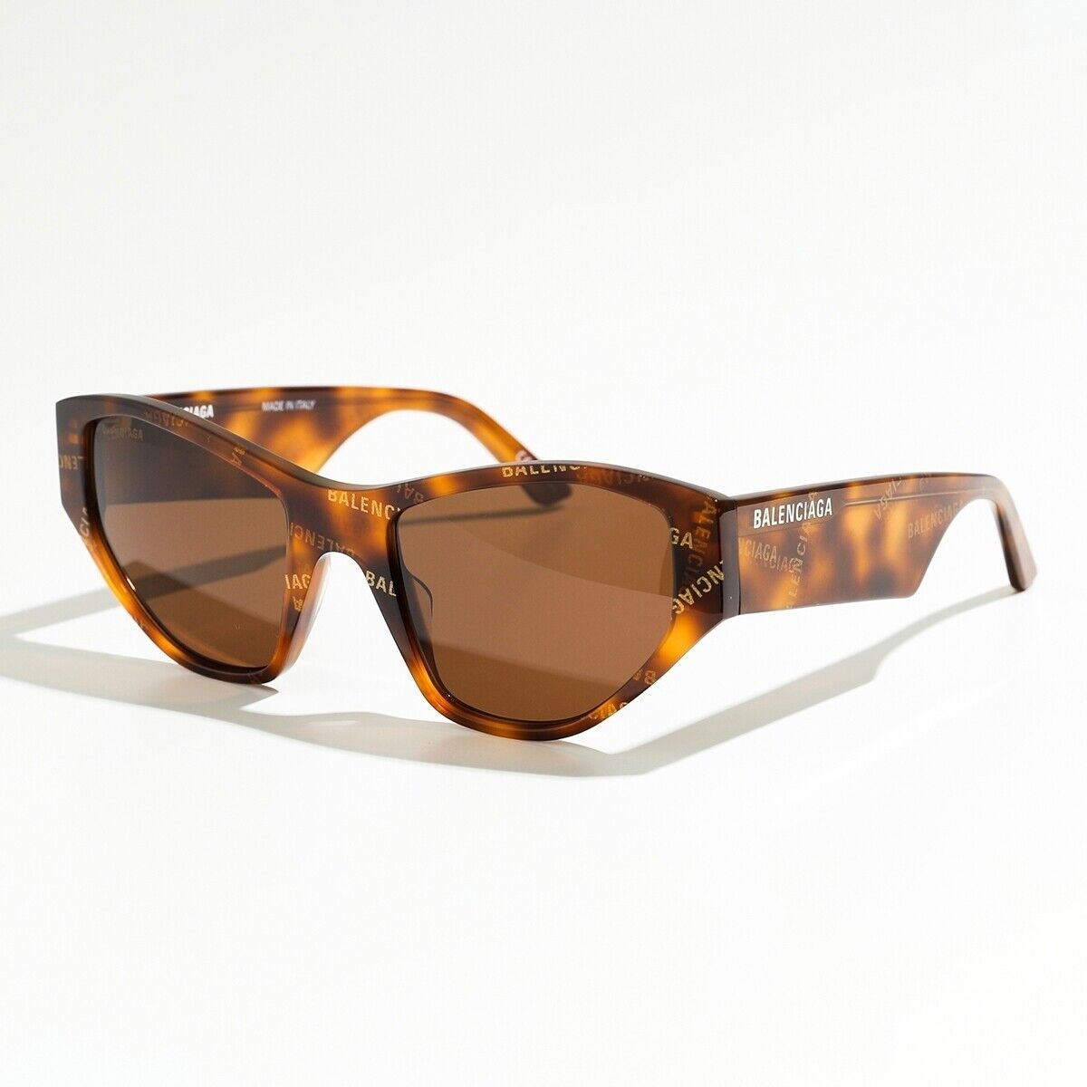 BALENCIAGA Sunglasses BB0097S Cat Eye Logo Brown Brand Case BALENCIAGA Sunglasses BB0097S Cat Eye Logo Brown Brand Case