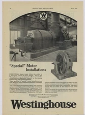 1924 Westinghouse Electric Ad: 1700 HP Synchronous Motor Pictured, 1500 RPM