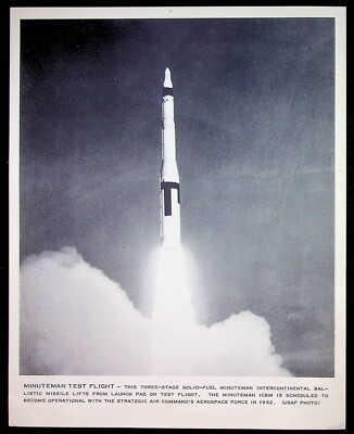 Minuteman Test Flight 3-Stage Intercontinental Ballistic Missile 1962 ...