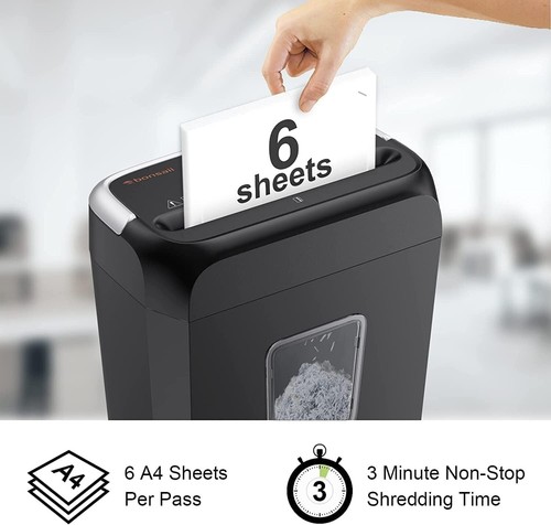 Paper Shredder for Home Use, 6 Sheet Crosscut Paper Credit Cards, Staples, an.. - Picture 2 of 9