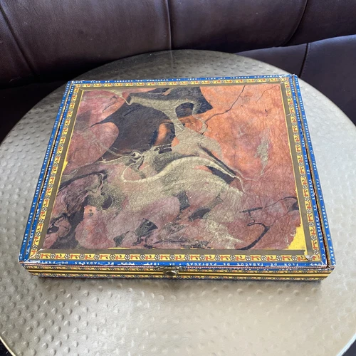Vintage Partagas Humitube Cigar Box EMPTY Hinged Hand Decorated 1 of a Kind