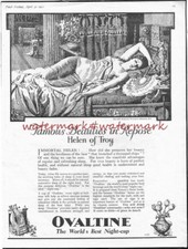 HELEN of TROY in Repose - Original 1951 OVALTINE ADVERTISEMENT. Free UK Post